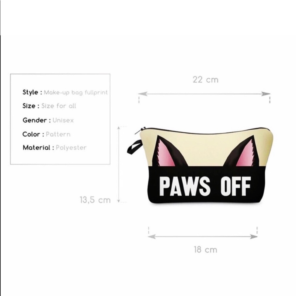 NEW "Cat Eye" Padded Make-up Pouch Cosmetic Travel Bag the Perfect Size 5x8.5" - Picture 3 of 4